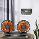12V Dual-Head Car Fan Cooling Fans 360° 2 Speed Adjustable Mini Size Five-blade Strong Wind with Parking Number Plate For Auto Cooler