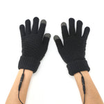 LinkMejor Knitted USB Heated Gloves Touch Screen Compatible 40-50°C Adjustable Warmth Removable Heating Pad Flexible Cable Thermal Winter Gloves