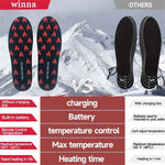 LinkMejor Unisex Electric Heated Boot Insoles - Wireless Remote, 60s Heating, USB Rechargeable, Waterproof, Built-in Battery, Winter Thermal Insole Foot for Outdoor
