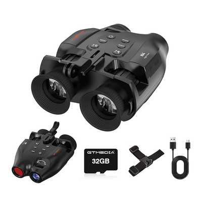LinkMejor N4 Night Vision Binoculars 7 Levels Infrared Light 5X Zoom Photo/Video Playback Head-Mounted Support Ideal for Outdoor Activities and Wildlife Observation