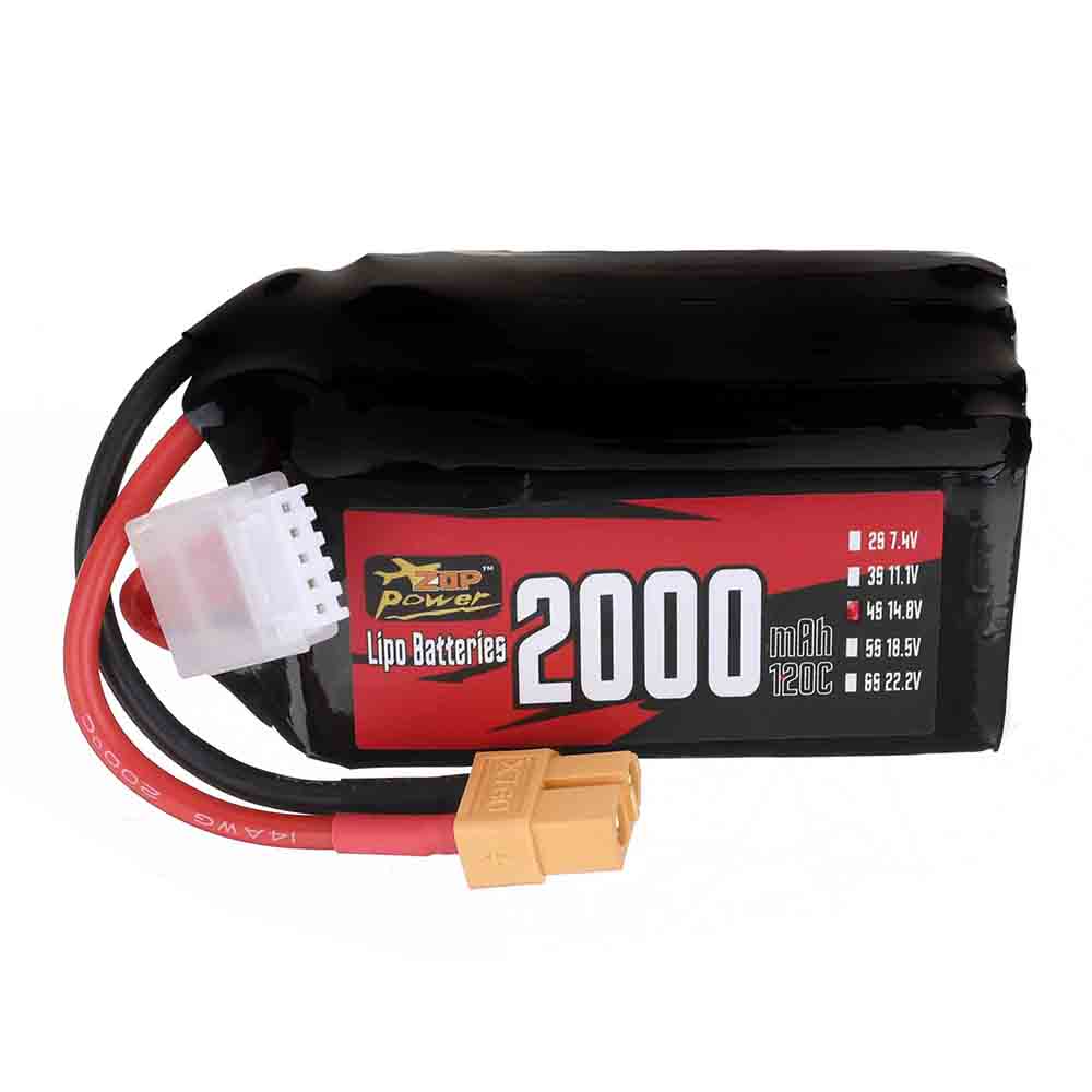LinkMejor Power 14.8V 2000mAh 120C 4S LiPo Battery XT60 Plug for RC Drone