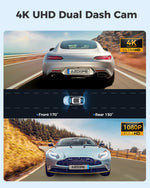 LinkMejor GS63H Pro 2CH Dash Cam 4K with Super Night Vision 24H Parking Mode With 64G Memory Card Dual Dash Cam  4K+1080P Front Rear Cameras