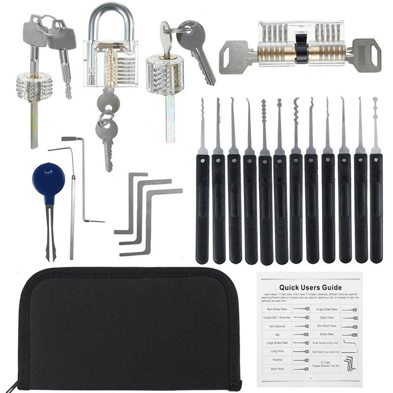 Professional Locksmith Toolkit Reliable Metal Practice Tools Set Ideal for Padlocks DIY Hand Hardware Kit