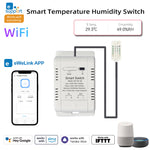 EWeLink Smart WiFi Temperature Humidity Controller Switch 20A 3800W High Power with Temp Sensor Automation Timer Remote App Voice Control with Alexa Google Home