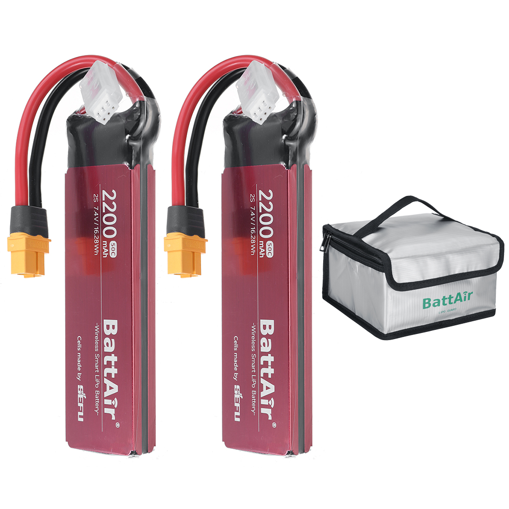 [EU/USA Direct]ISDT BattAir 2nd Gen 7.4V 2200mAh 50C 2S Smart LiPo Battery Wireless APP Control XT60 Plug for RC Drones Airplane