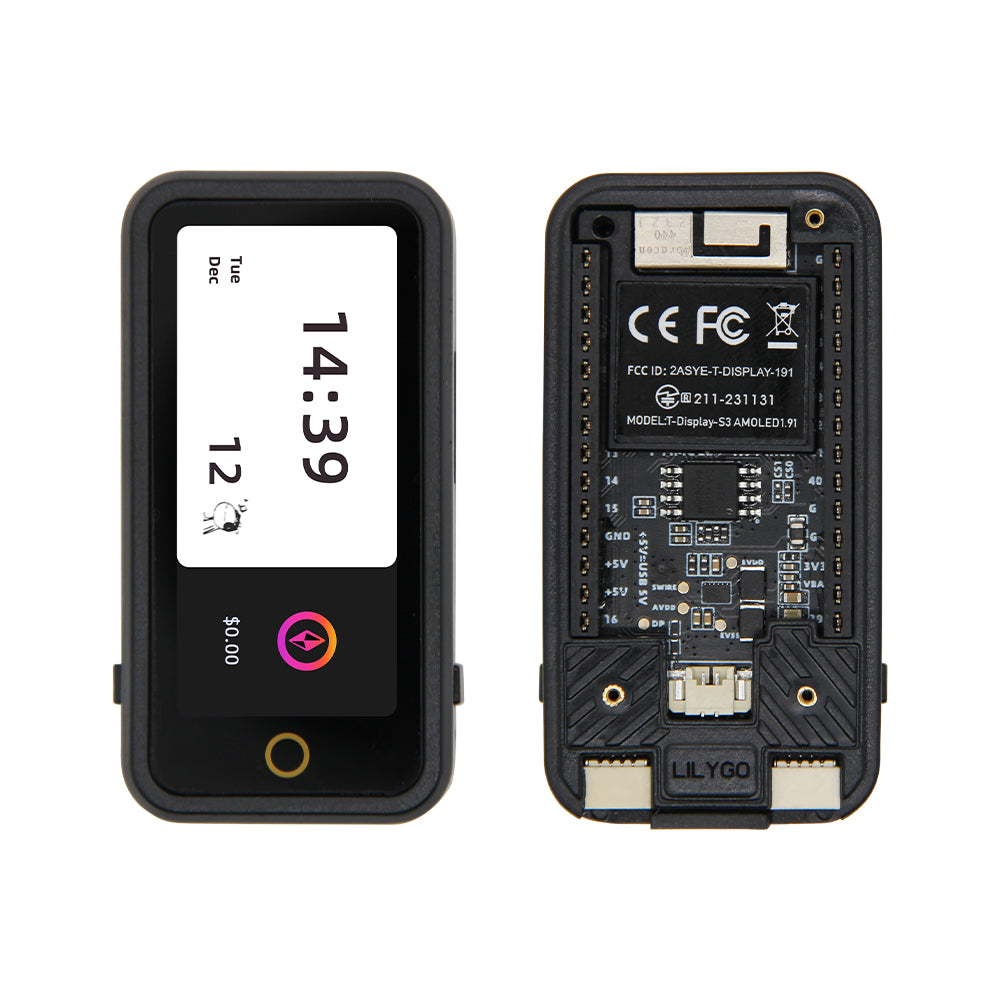 LinkMejor® T-Display-S3 AMOLED ESP32-S3 1.91-inch RM67162 Display Development Board OLED WiFi Bluetooth 5.0 Wireless Module with Shell