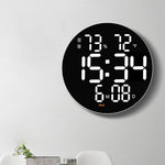 LinkMejor 10 Inch Digital Wall Clock With Remote Controller / Dual Alarm Clock / Calendar / Temperature / Humidity / Count Down for Home and Office