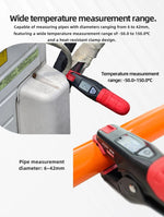 LinkMejor UT320i Wireless Temperature Clamp -50°C to 150°C Temperature Range APP LCD Screen 10,000 records Data Storage High Precision ±05°C Waterproof IP65 Rechargeable Battery HVAC Tools