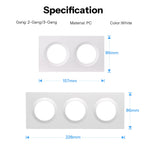 LinkMejor EF2G EF3G Wall Switch Frame Orb-2/3 Gang Adapted for Fusion Series Orb-MW1/Orb-ZBW1L/Orb-RBS/E1GS Designed for Enclosures