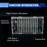 Sound-Controlled LED Music Spectrum Rhythm Light Level Display Kit DC 5V USB Type-C DIY PCB Soldering Audio Frequency Display TJ-56-691