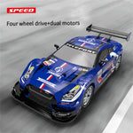 LinkMejor XJ-1996 RTR 1/16 2.4G 4WD Drift RC Car Mini Racing LED Light Remote Control High-Speed Motor On-Road Race Vehicle Model Boys Gifts Toys