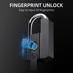 LinkMejor J916 Smart Bluetooth Fingerprint Padlock APP TT Electronic Lock IP67 Waterproof for Home Office Luggage and Outdoor Security