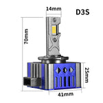 D1S D3S LED Headlight Bulbs 70W 15400LM 6500K CANbus Ready Plug-in-Play Conversion Kit