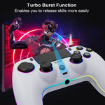 JZ-5005 RGB Wireless Controller with Hall Trigger and Joysticks SUpport 6-Axis Gyro Turbo Vibration for PS5 Slim PC Steam Deck
