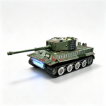 777K/777T RTR 1/64 2.4G Mini RC Tank Car Tiger 99A Desktop Simulation Battle Tracked Remote Control Shooting Vehicles Models with Infrared Combat 360° Rotating Turret Micro Toys
