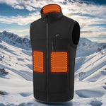 LinkMejor 9 Zones Heating Vest for Men USB Charging Thermal Electric Heated Sleeveless Stand Collar Coat Washable