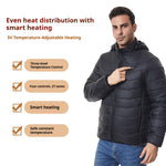 LinkMejor 4 Control 27 Zone Smart Heating Cotton Jacket DC-USB Dual Interface Men's Warm Winter Coat Comfortable Heated Clothing(No Battery)