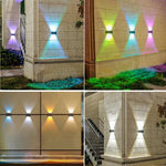 LinkMejor Solar Wall Light Outdoor Up and Down Garden Lamp for Home Porch Fence Stairs Wall Backyard Luminous Lighting