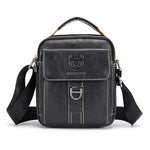 LinkMejor Genuine Leather Men's Messenger Bag Casual Crossbody Handbag Gift for Man Business Shoulder Bag