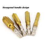 6Pcs HSS 1/4" Hex Shank Chamfer Countersink Chamfer Drill Bit 90 Degree Wood Chamfering Cutter 6mm-19mm Metal Drills