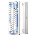 LinkMejor G75 V2 Tri-mode Customized Mechanical Keyboard with Volume Control Knob 81 keys Hot-swappable Gasket Structure RGB Light 10000mAh E-sports Gaming Keyboards for PC Laptop Computer