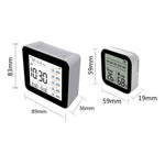13 in 1 Tuya WIFI Intelligent Thermometer Hygrometer Indoor Accurate Temperature Humidity Gauge Monitor with Time/Calendar/Alarm Display Support Remote APP Control for Home Office