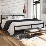 Lusimo King Bed Frame with Headboard 14 Inch Platform Bed Frame No Box Spring Needed Metal King Size Bed Frame with Storage  Heavy Duty Steel Slat and Anti-Slip Support Easy Quick Lock Assembly