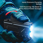 Bikight Hand Crank Emergency Flashlight 600mAh 3W 100m Range Type-C Rechargeable Dynamo LED Camping Light Two Power Sources LCD Display