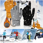 LinkMejor Knitted USB Heated Gloves Touch Screen Compatible 40-50°C Adjustable Warmth Removable Heating Pad Flexible Cable Thermal Winter Gloves
