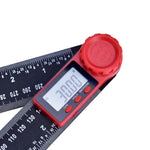 LinkMejor 0-200mm 0-300mm 360 ° LCD Display Carbon Fiber Digital Angle Ruler Inclinometer Electron Goniometer Protractor Angle Finder Meter Measuring Tool