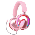 MS-B16 RGB Gaming Headset Wireless bluetooth 6.0 Headphone 40mm Drivers Detachable Mic Low Game Delay Openwork Design Over-Head Gamer Headphones