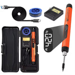 Wireless USB Soldering Iron 8W Adjustable Temperature 300-450°C Type-C Charging High-Capacity Battery Quick Heating Portable Soldering Tool with Accessories