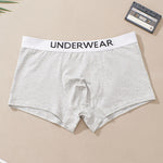 4pcs Men's Underwear, Fashion Waistband Cotton Casual Mid-waist Boxer Briefs Shorts, Breathable Comfy Stretchy Boxer Trunks, Sports Shorts