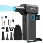 LinkMejor ELEVERDE ME-CA3 Electric Air Duster 220000 RPM Powerful Air Blower for PC Keyboard Car Cleaning One Touch Turbo Stepless Speed Control Dual Display 2 Hour Runtime