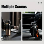 LinkMejor SUS316 700ml Thermos Bottle Large Capacity Vaccum Cup Cold Insulation Portable Strap with Tea Flitter Thermal Flask