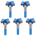 5pcs Woodworking Hole Opener Set Blue Carbide Adjustable Opener Drilling Wood Hinge Drill Bits Detachable Strong Back Plate 15-35mm