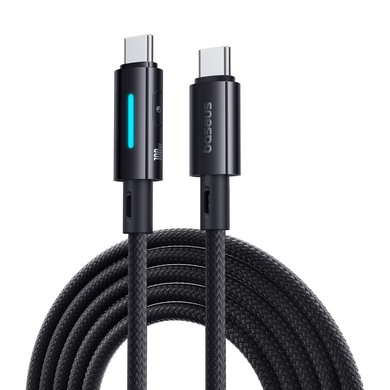 Baseus Vivid Speed PD100W USB-C to USB-C Cable Fast Charging Data Transmission Thickened Copper Core Line 1M/2M Long for iPhone 16 Pro 15 Pro Max for Huawei Mate XT for Xiaomi 15pro for Samsung Galaxy Z Flip6