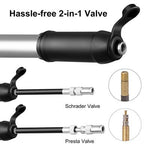 LinkMejor 150PSI Aluminum Alloy Air Pump High-Pressure Power Waterproof 106g Lightweight Mini Hand Pump for Bike Football Air Nozzle