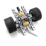 LinkMejor Technical Differential with Wheels Rear Drive System Shock Absorbing Car Chassis Building Blocks Model