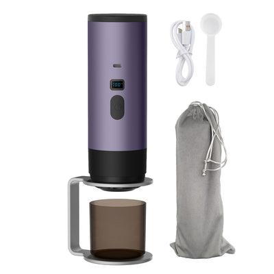Comfook Portable Capsule Coffee Machine Support Capsules & Powder Brewing Coffee Maker with Digital Display 7800mAh Battery