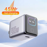 [GaN Tech] X45Pro PD45W 1-Port USB PD Charger with AI Smart Display USB-C PD3.0 QC PPS UFCS Fast Charging Wall Charger Adapter EU Plug for iPhone 17 17Pro 16 Pro Max 15 for Huawei Mate XTs for OPPO for VIVO