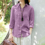 LinkMejor Women Comfortable Solid Color Blouse Fashion Long Sleeve O-Neck Shirt Casual Loose Basic Tops