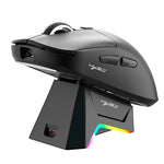 LinkMejor T10 Three-mode Wireless Gaming Mouse with RGB Charging Dock S205 Sensor 12000DPI 1KHz Report Rate 58g Lightweight 6-Keys Programmable Gamer Mice for PC Laptop Computer