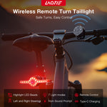 LinkMejor X8 Wireless Remote Bike Turn Taillight 400mAh Battery 7 Light Modes Type-C Rechargeable IPX5 Waterproof Smart Brake Sensing Loud Warning Bicycle Rear Light for Night Safe Cycling