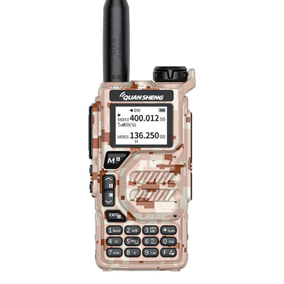 LinkMejor UV-K5 5W Walkie Talkie Desert Camouflage UHF VHF FM DTMF Scrambler Ham 1600mAh Wireless Frequency Copy 200 Channels Two-way Radio with LED Flashlight