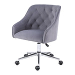 LinkMejor Velvet Office Chair Cute Vanity Chair with Wheels for Bedroom Upholstered Task Chair for Home Office