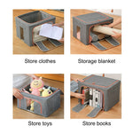 LinkMejor 66L Storage Bags Clothes Organizer Storage Containers with Durable Handles Thick Fabric for Clothing Blanket Comforters Bed Sheets Pillows