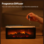 Kinscoter Fireplace Air Humidifier Waterless 150ml Water Tank Auto-Off Aroma Essential Oil Diffuser with LED Light & Remote Control for Home Gift