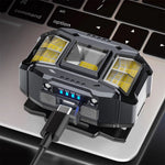 LinkMejor LED Head Mounted Flashlight USB Charging Powerful Headlight Torch Power Display Camping Head Light for Outdoor Night Fishing