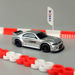 LinkMejor R02 1/64 2.4G RWD Drift RC Car Mini Race LED Light Radio Control High-Speed Motor On-Road Racing Vehicle Model Boys Gifts 60 Minutes Playing Time Toys